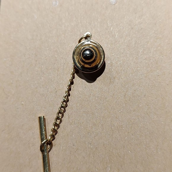 Vintage Ruby like Tie Pin Gold Tone - Picture 2 of 2